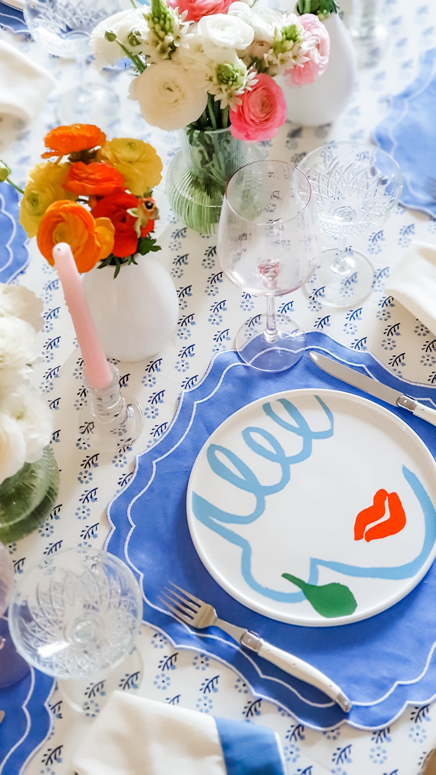 Alessia Tablecloth Blue