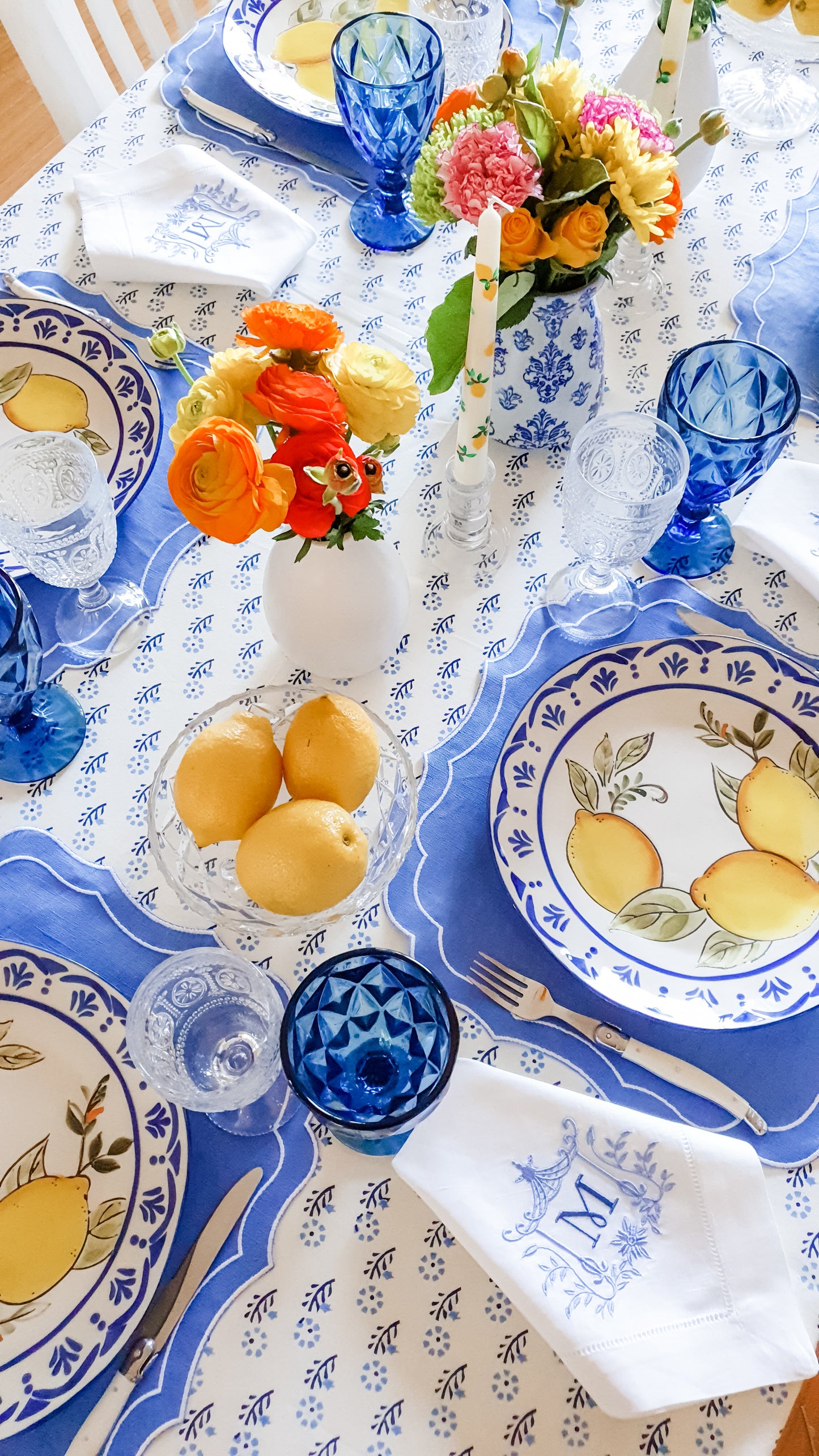 Alessia Tablecloth Blue