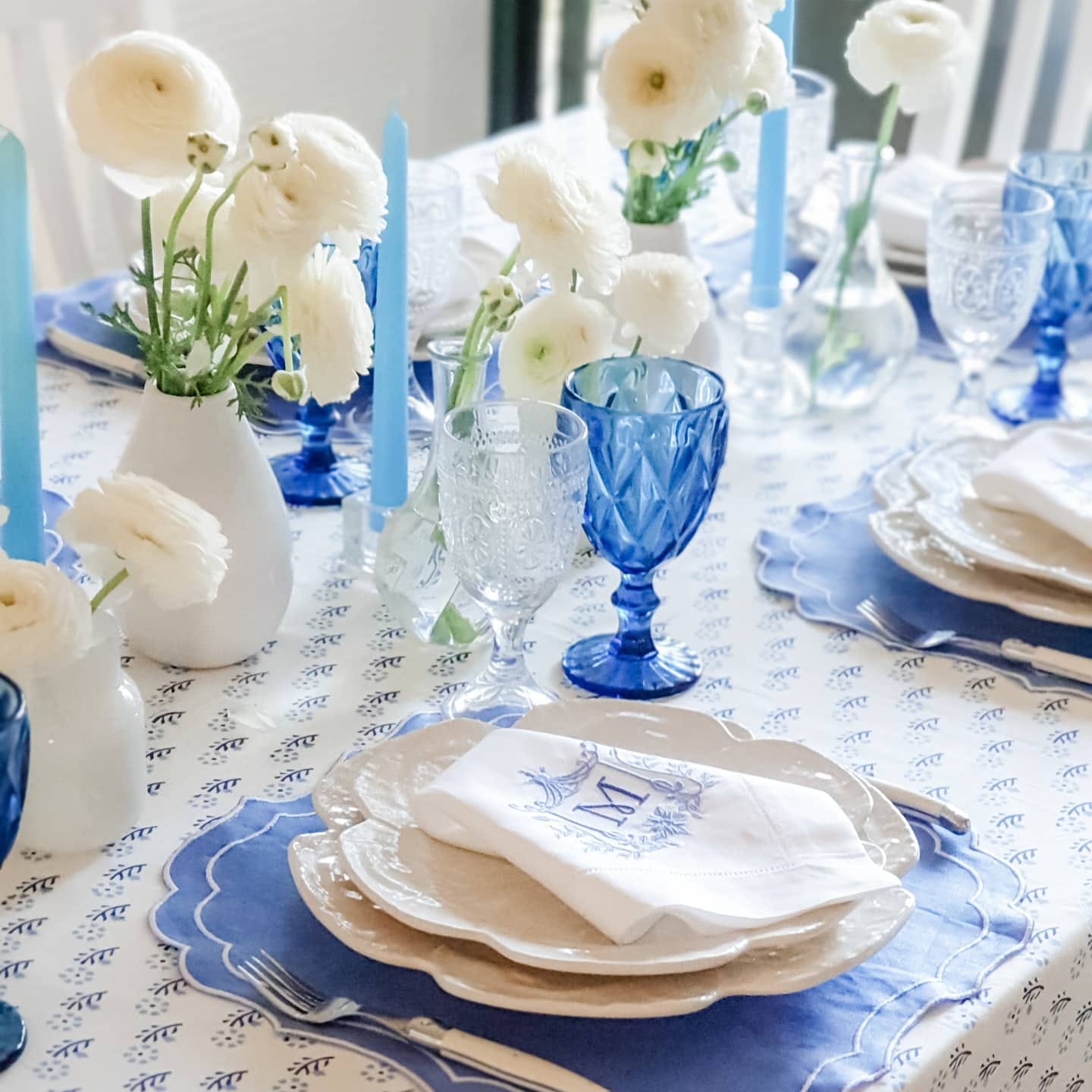 Alessia Tablecloth Blue